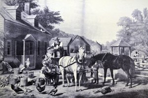 Currier＆Ivesイラスト19世紀。市場への準備 作： N. and Ives, J.M. Currier
